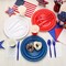 210 Pieces Independence Day Party Supplies Disposable Tableware 4th of July Blue Red White Paper Plates and Napkins Cups Plastic Forks Knives Spoons for Patriotic Party Supplies